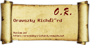 Oravszky Richárd névjegykártya